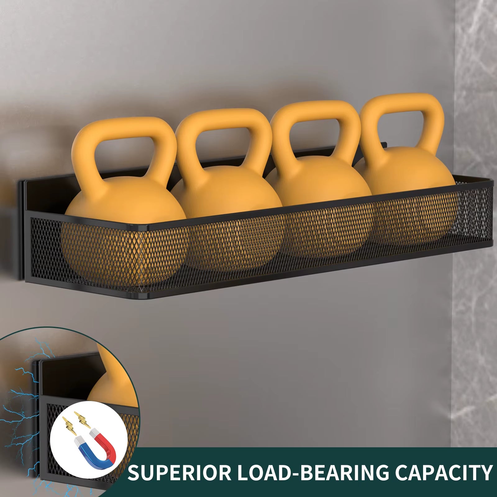 4 Packs of Magnetic Spice Rack for Refrigerator Super Strong Magnetic Refrigerator Shelf Metal Magnetic Fridge Organizer Rack Wi