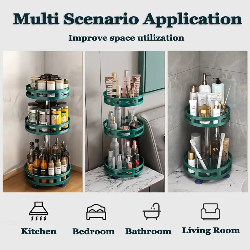 Rotating Spice Tray Kitchen Organizer Adjustable Condiment Storage Rack Pantry Cabinet Tray Holder Seasoning Kitchen Organizer